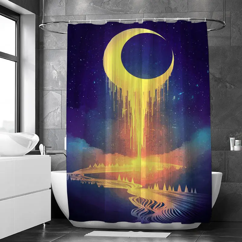 

Black and White Mandala Print Shower Curtain Waterproof Polyester Bathroom Curtain cortina de la ducha