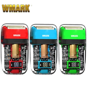 2022 Newest WMARK NG-988 Transparent Body Electric Shaver Titanium Plated Blade Head Electric Razor 