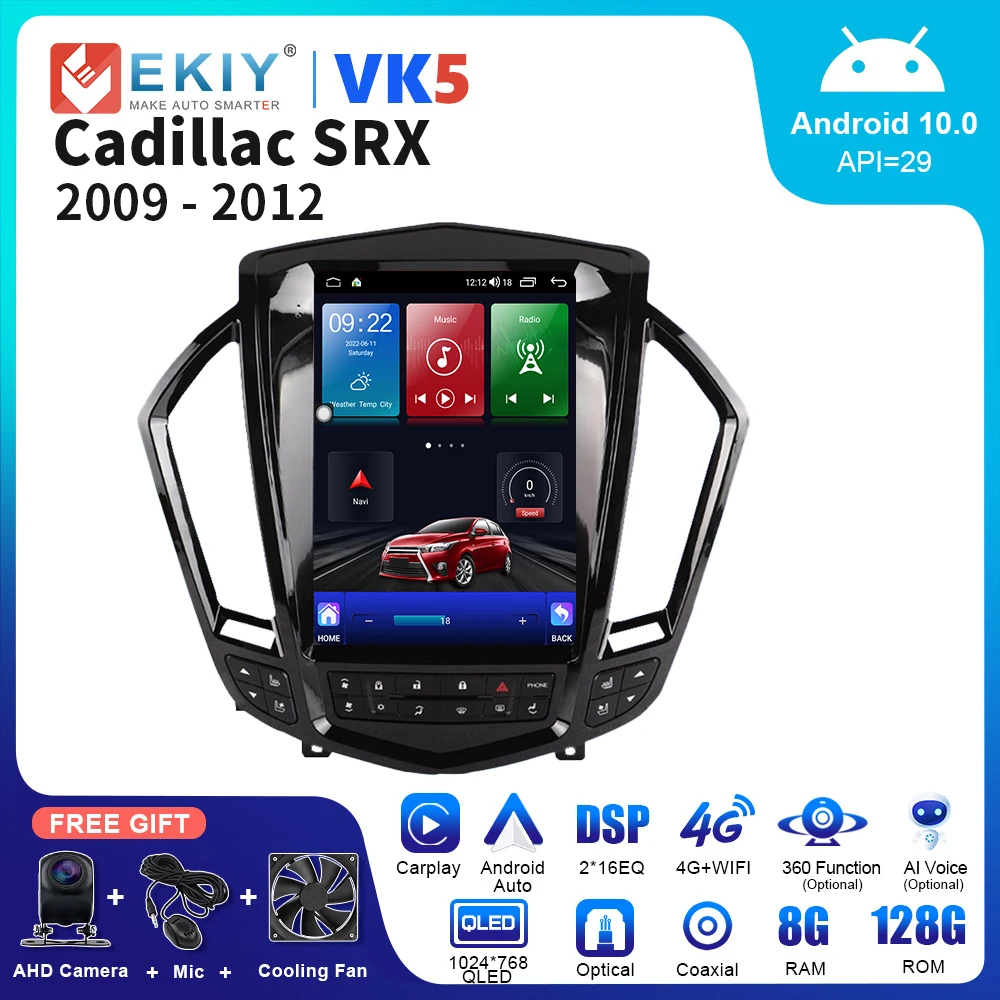 

EKIY VK5 Car Radio Carplay Screen For Cadillac SRX 2009 - 2012 Tesla Style Multimedia Video Player Android Auto Stereo Head Unit