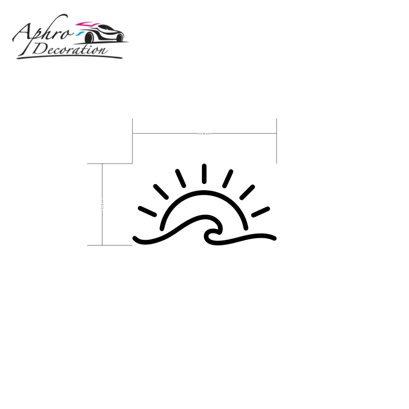 Виниловая наклейка на ноутбук с изображением заката волны солнечного света