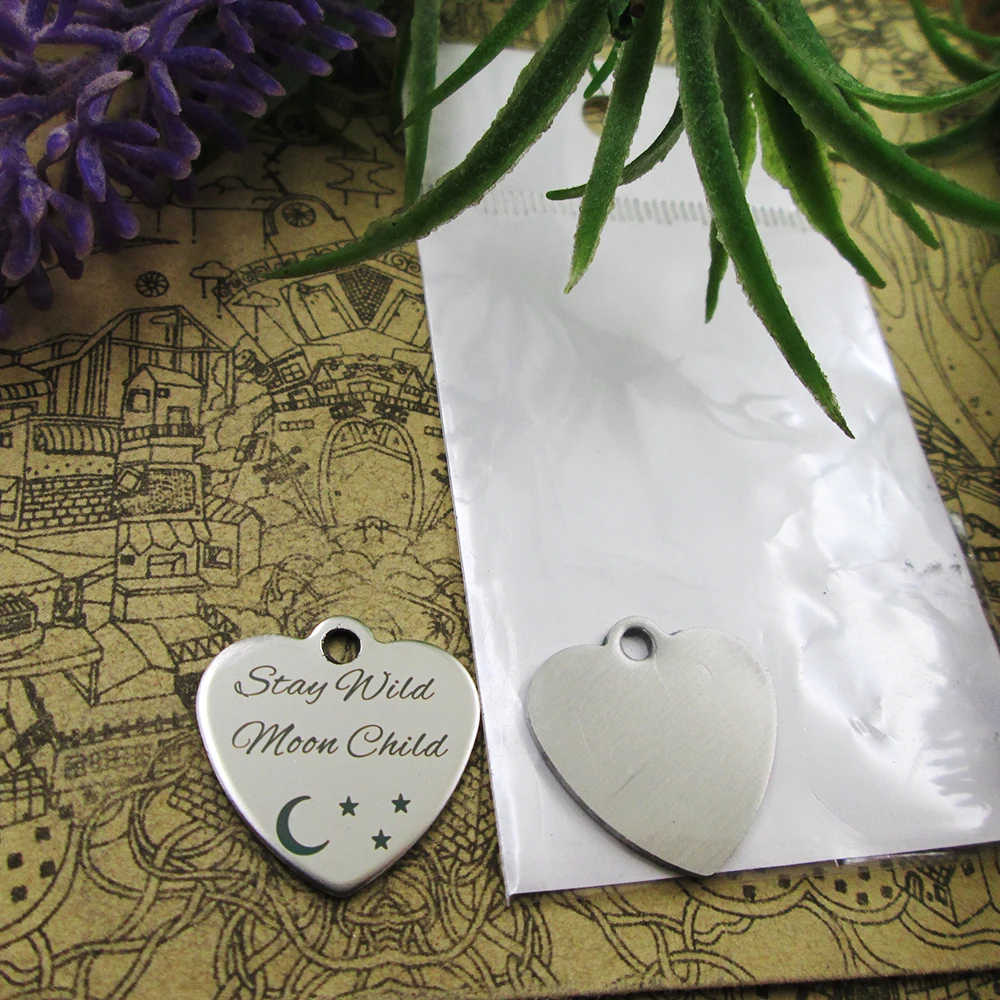Подвеска Stay Wild Moon Child из нержавеющей стали 10 шт.