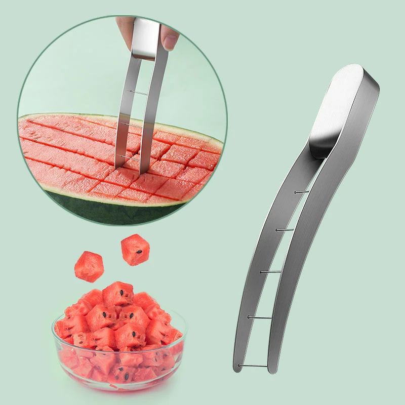 

Watermelon Cutter Artifact 304 Stainless Steel Watermelon Slicer Cutter Knife Kitchen Gadgets Cutting Fancy Creative Fruit Tool