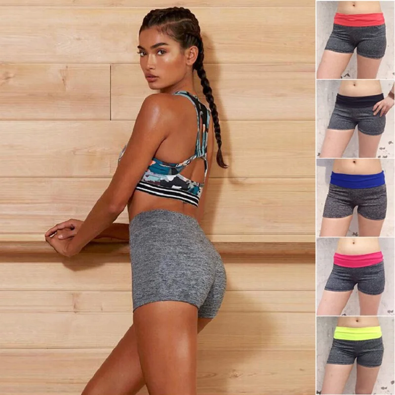

Quick-drying Yoga Shorts Women's Casual Elastic High Waist Breathable Slim Tights Fitness Running Shorts Yoga Sports Pants