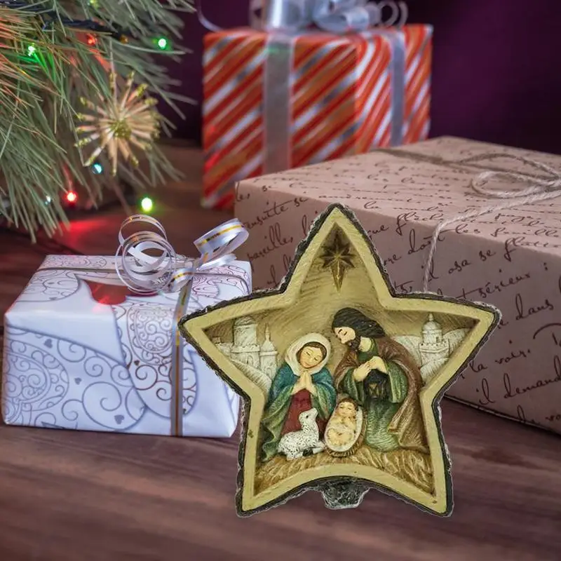 Набор для сцены Рождества Христова настольная декорация со звездами из смолы с