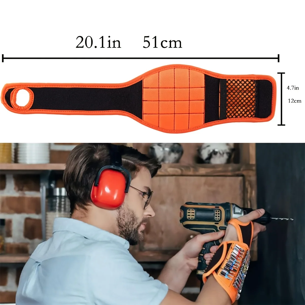 Черный магнитный браслет с сильными магнитами от NIUXIANG. Уникальный дизайн для