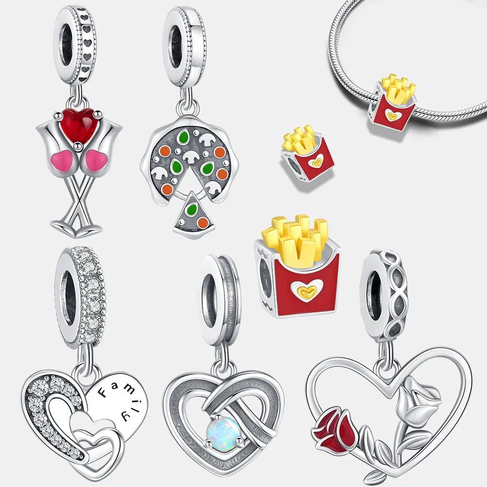 Женский кулон в виде сердца из серебра 2024 пробы