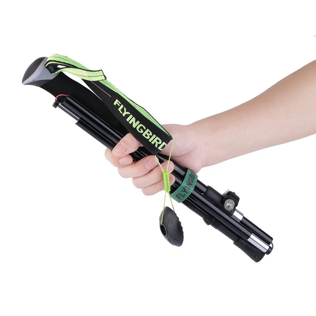 

Portable Aviation Aluminum Alloy Walking Stick Folding Z Shape Hiking Stick With External Lock Camping Accessories