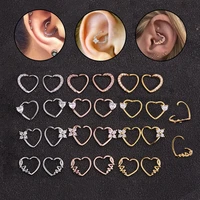 earrings piercing jewelry high quality zircon ear buckles helix tragus cartilage piercing daith hinged earrings body jewelry