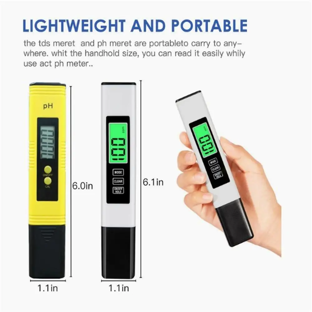 

Цифровой Ph-метр Tds-тестер 0-9999 Ppm монитор для гидропонной воды для измерителя качества воды тестер для питьевой воды аквариума