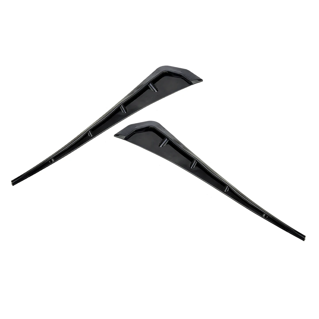 

1 Pair Glossy Black Universal Car Exterior Left & Right Side Fender Vent Air Wing Cover Trim Decor Sticker ABS Plastic