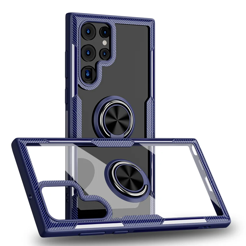 

KEYSION Transparent Case For Samsung Galaxy S22 Ultra S22 Pro Silicone Frame Clear Acrylic Hard Back Cover For Galaxy S22 5G