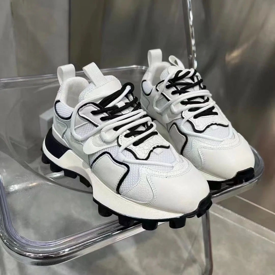 Mesh Sneakers Spaceship Women Thick Sole Flat Daddy Shoes Height Increasing Lace Up Platform Women's Sports Shoes