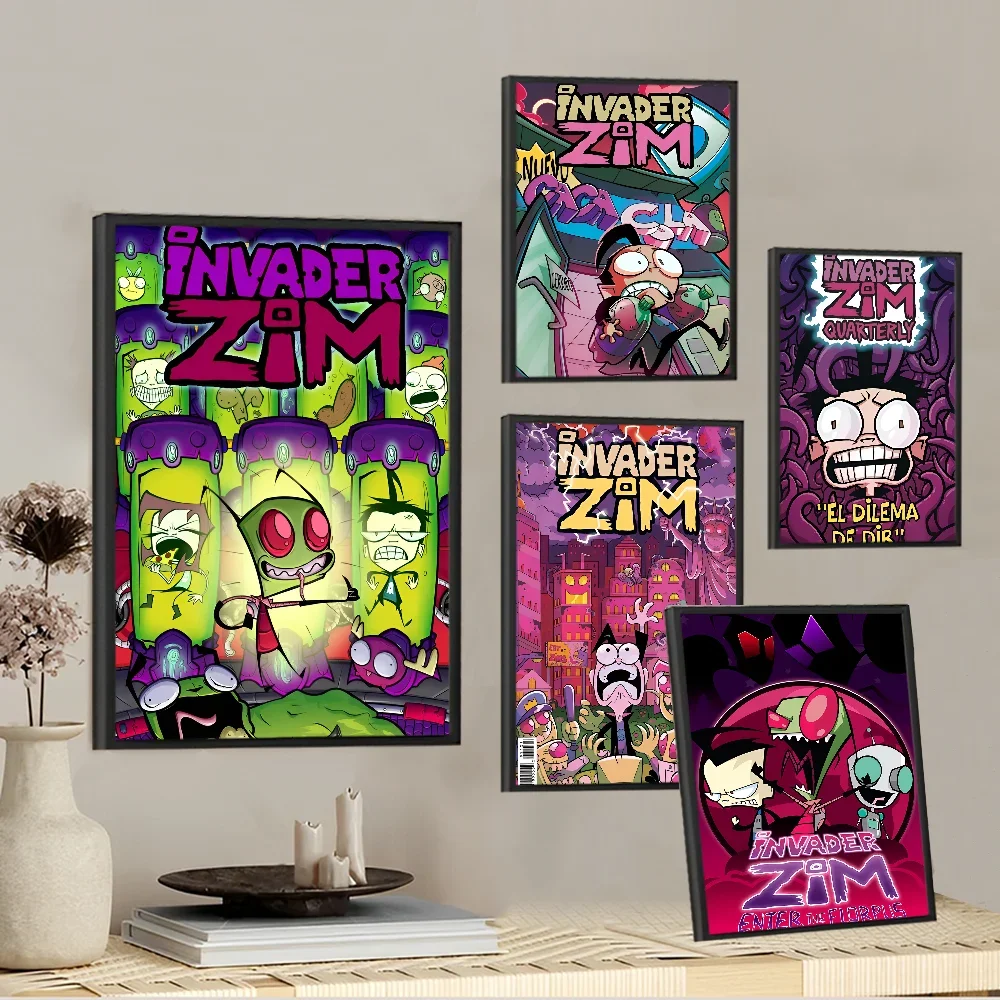 I-Invader Z-Zim Высококачественный Мультяшный Постер HD Цифровая Печать Настенное