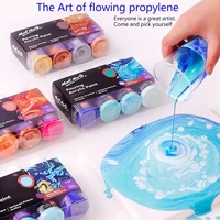 4x60mlset pigment acrylic paint pouring fluid paint canvases for painting pouring medium big oil paints drawing art