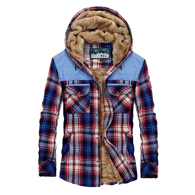 

Military Men Casual Flannel Jacket 100% Cotton Winter Thick Shirts Plaid Fleece Camisa masculina ded Jackets M-3XL