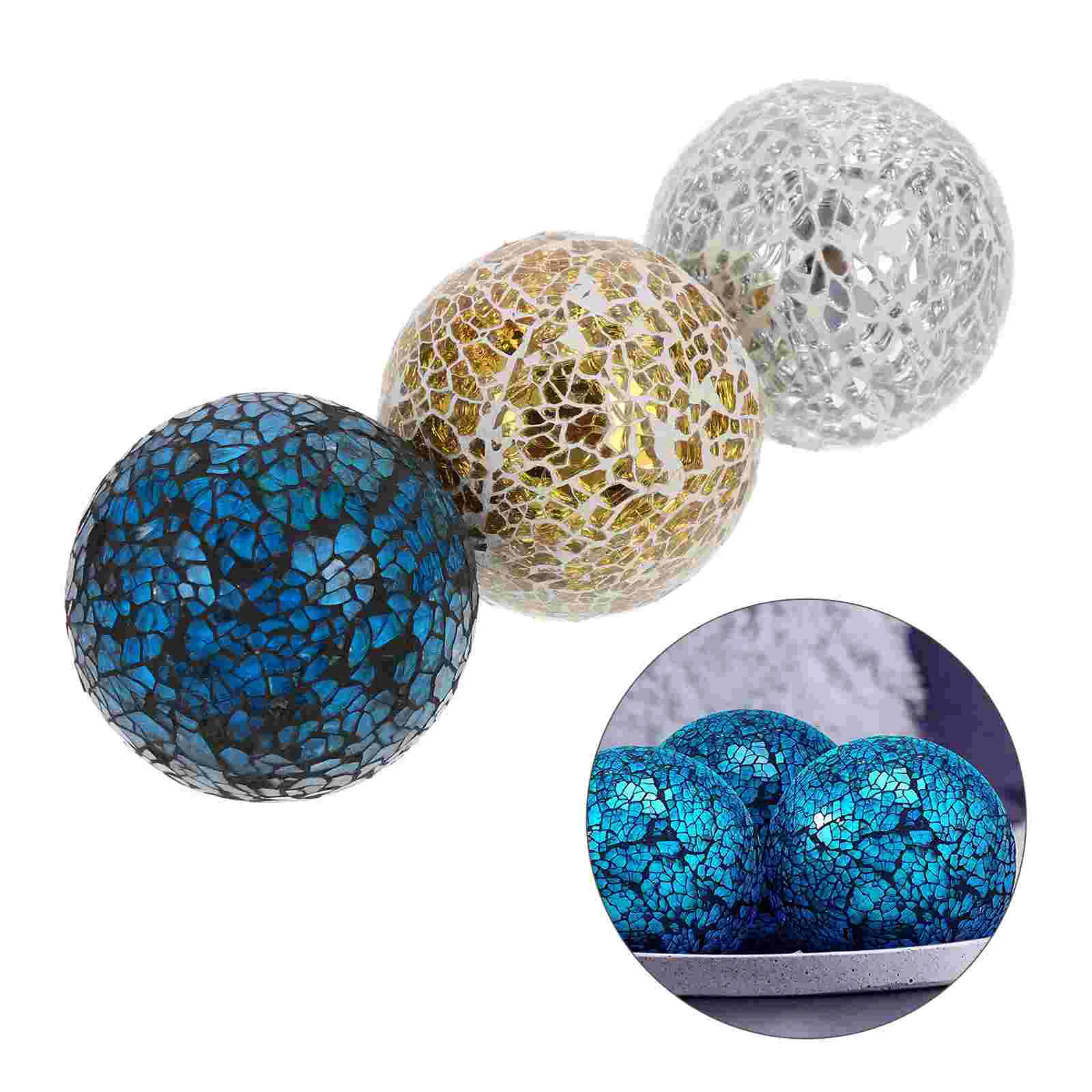 

Ballsglass Decorative Mosaic Sphere Filler Disco Mirror Orbs Hanging Bowl Centerpiece Table Gazing Party Decor Ceramic Cracked