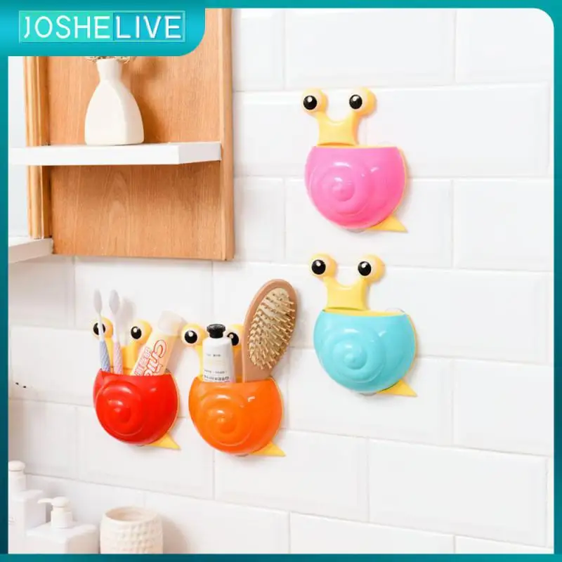 

Toothbrush Rack Cartoon Holder Wall Mount Toothpaste Dispenser Toothbrush Toothpaste Organizer Sucker Suction Snail Cartoon