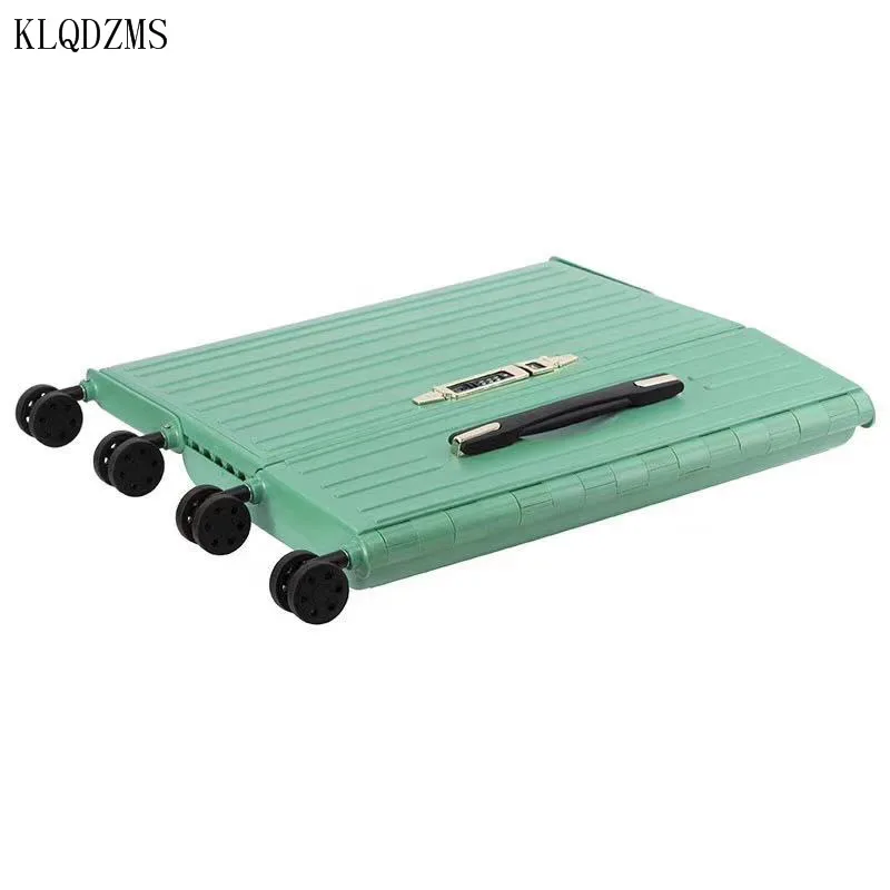 KLQDZMS Foldable Trolley Case Fashion Simple Luggage Female 20 Inch Portable Mute Universal Wheel Cabin Luggage Student Suitcase
