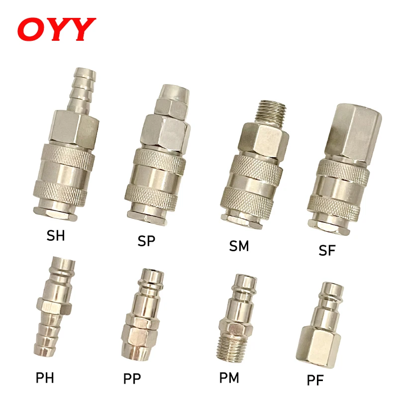 

1PCS European Standard EU Type Pneumatic Fitting Quick Coupling Connector Coupler For Air Compressor SM PM SP PP SH PH SF PF