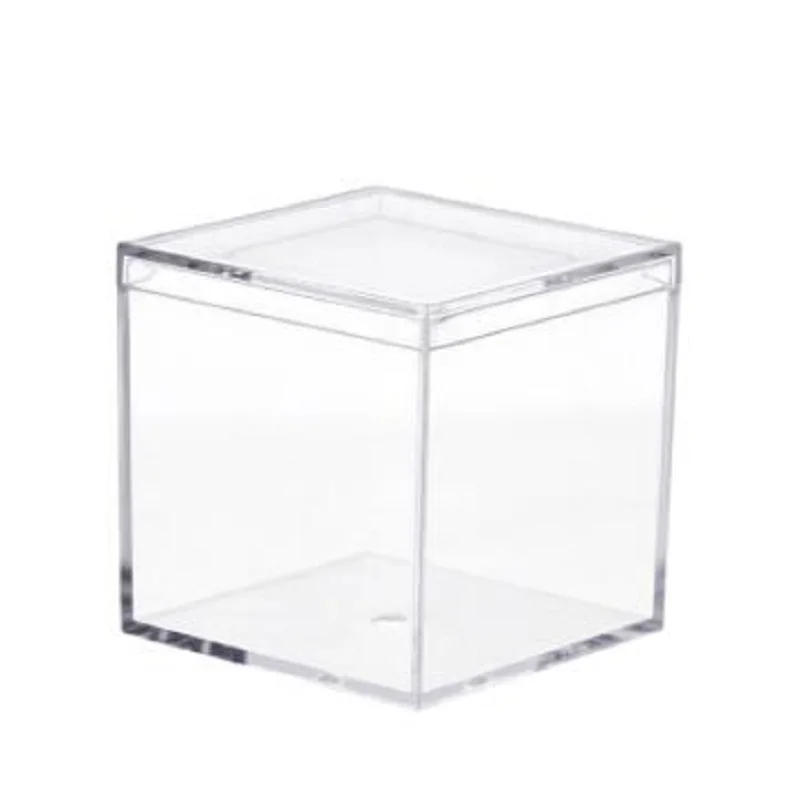 

20pcs/lot Clear DIY Wedding Gift Box Transparent Acrylic Boxes Wedding Gift Packing Box Food Candy Storage Container