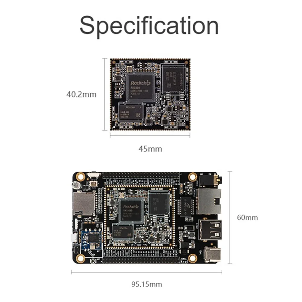 RK3308 IoT материнская плата Стандартная четырехъядерный 64-битный процессор мощный