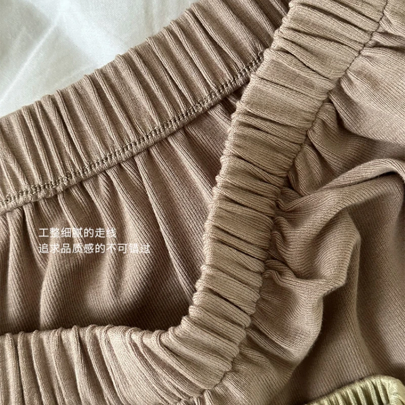 New Pajamas for Women's Summer Round Neck Short-sleeved Shorts Simple Comfortable and Soft Home Service Suit Can Be Worn Outside