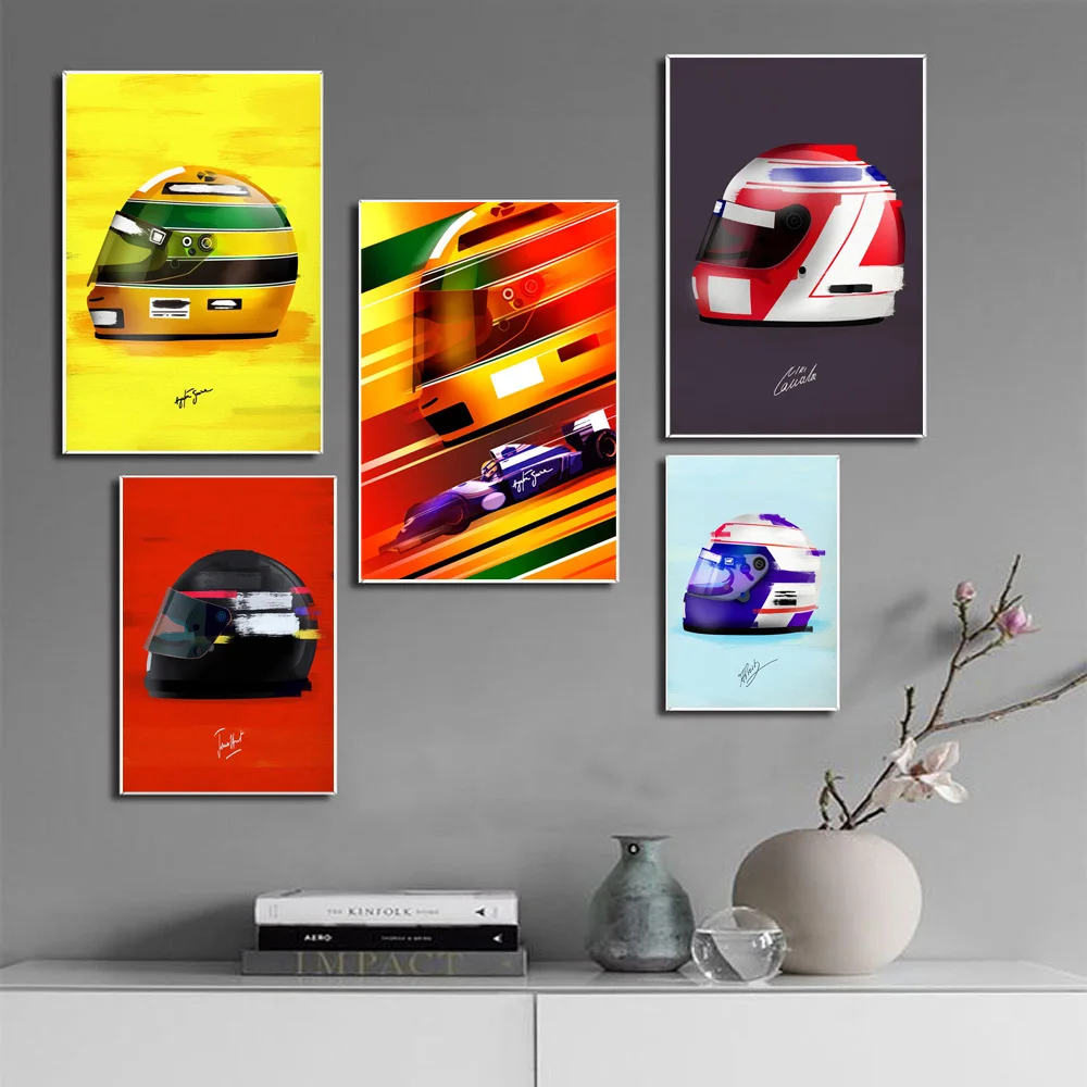 Современный Стиль Айртон Сенна Гоночный Автомобиль Звезда Холст Принт Настенное