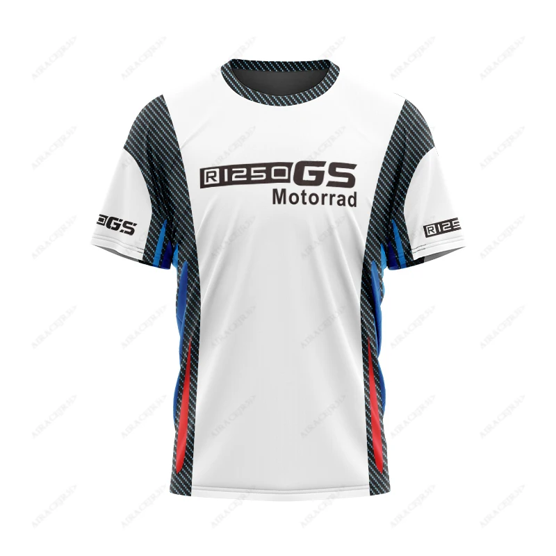 

R1250 GS Motorcycle ADVENTURE Motos Locomotive Riding Quick Dry Short Sleeve For BMW Motorrad Summer White T-shirt Racing Team