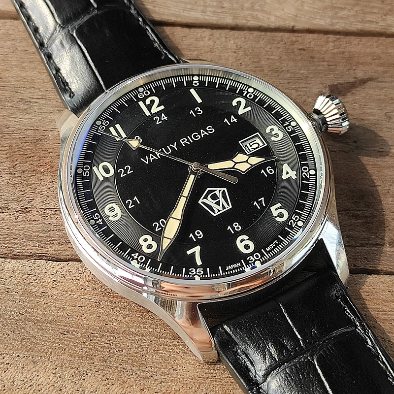 

Мужские автоматические механические наручные часы немецкий пилот Seiko Nh35 механизм C1 светящийся календарь газовая указка водонепроницаемые мужские часы