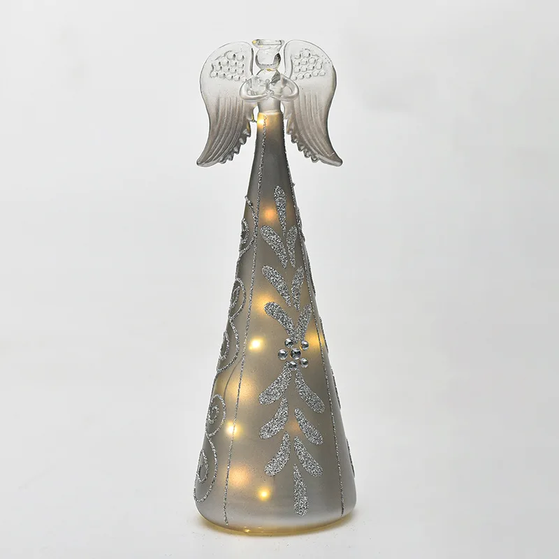 Бесплатная доставка 6 шт./упаковка стеклянный Ангел с серебряной росписью