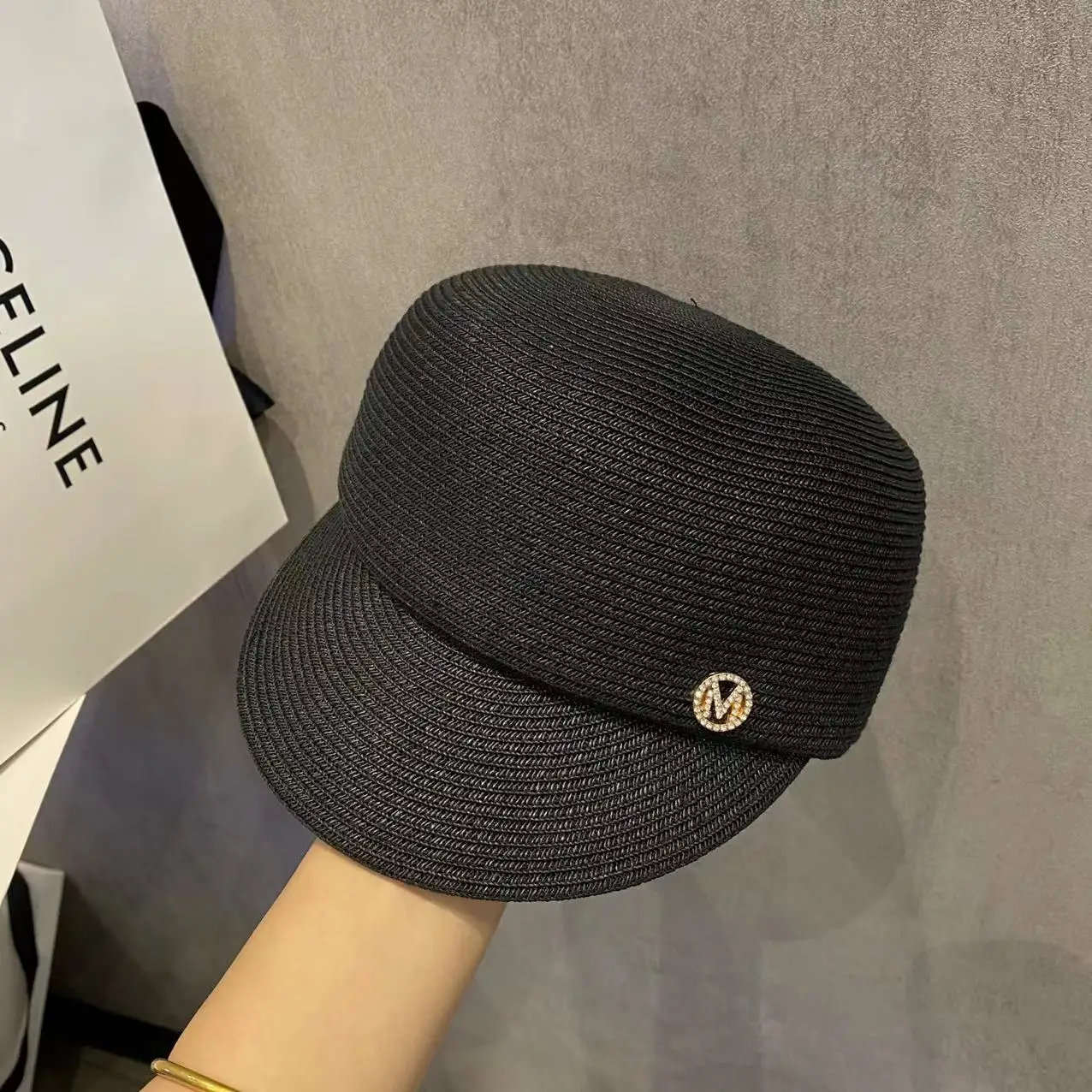 

202302-30 шикарная Прямая поставка, Японская уличная Кепка с надписью m из натурального волокна для травы, для мужчин и женщин, шляпа для отдыха, ...