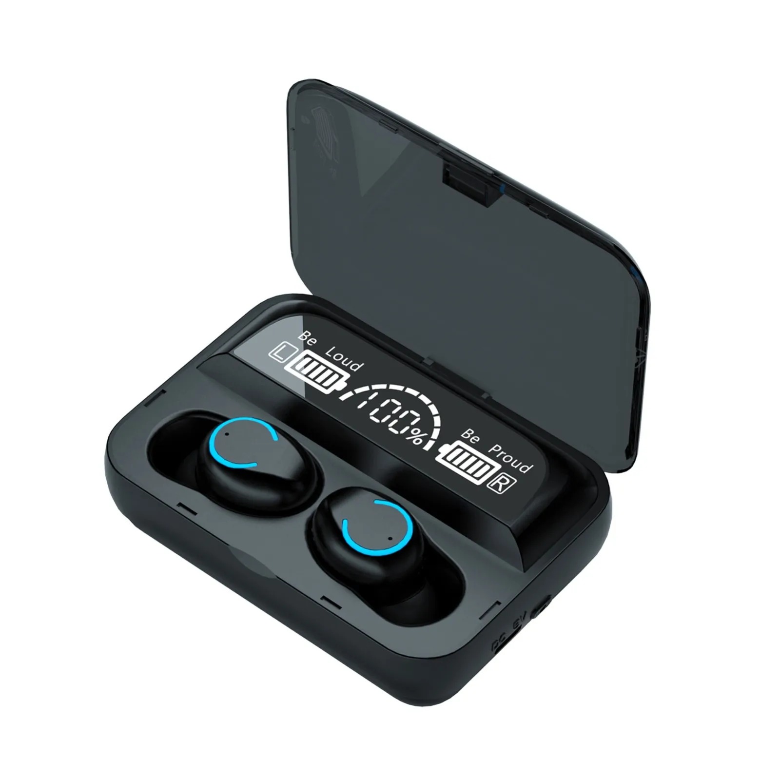 

Беспроводные наушники F9-47 Bluetooth 5,1 TWS, наушники со светодиодный ным цифровым дисплеем, музыкальные наушники с сенсорным управлением, спортив...