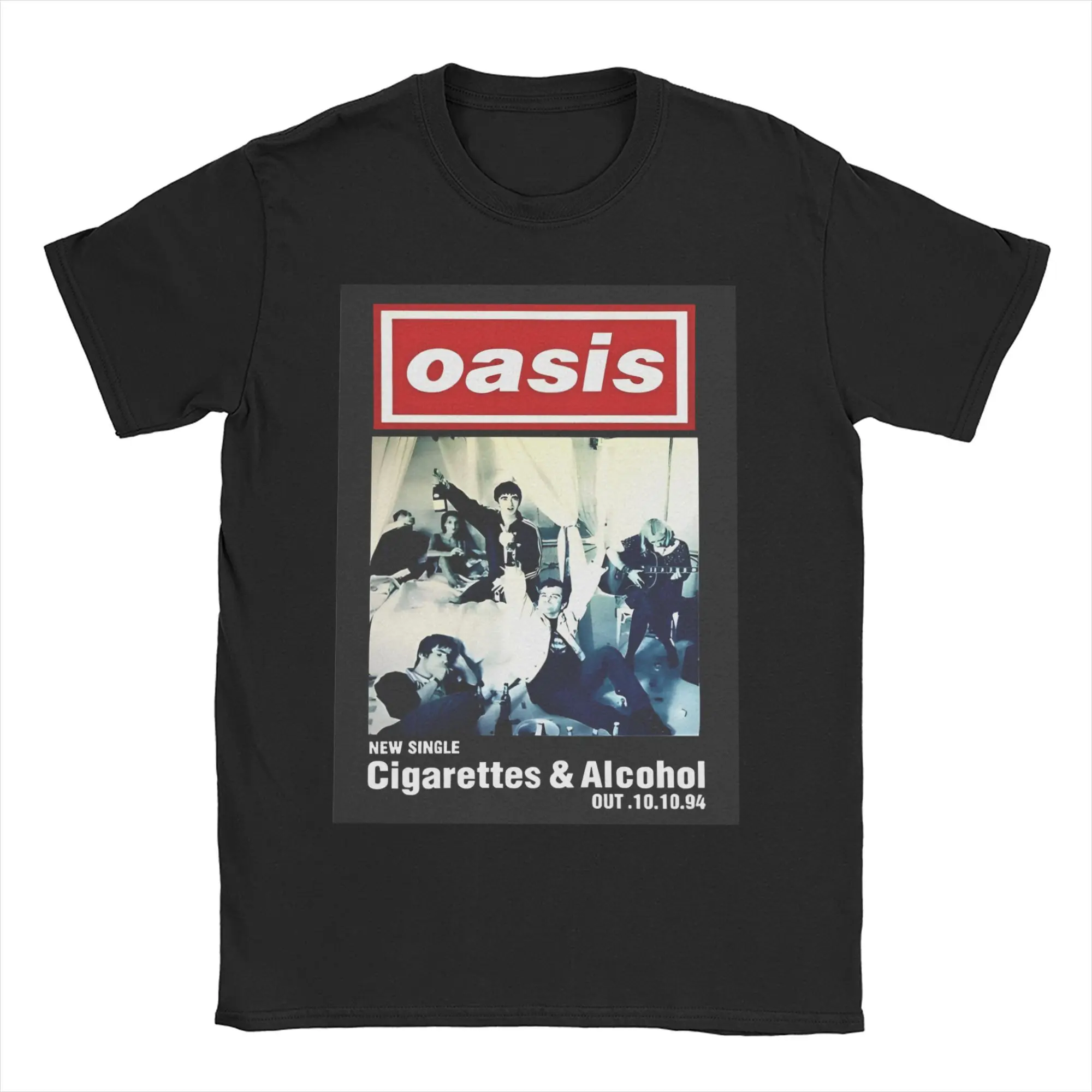 Men Minimalist Cigarettes And Alcohol O-Oasis 1994 T Shirt Cotton Clothes Vintage Short Sleeve Round Neck Tee T-Shirts