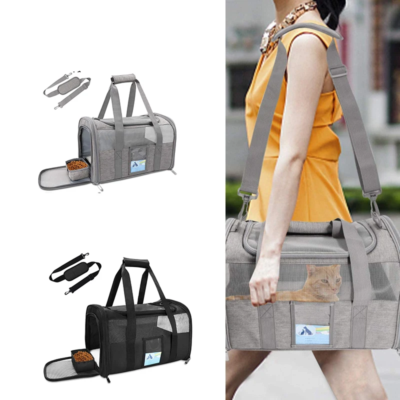 

Airline Approved Soft Sided Dog Shoulder Carrying Small Cat Pet Carrier Travel Products Bag Tote Pet Cages Carriers For Dogs
