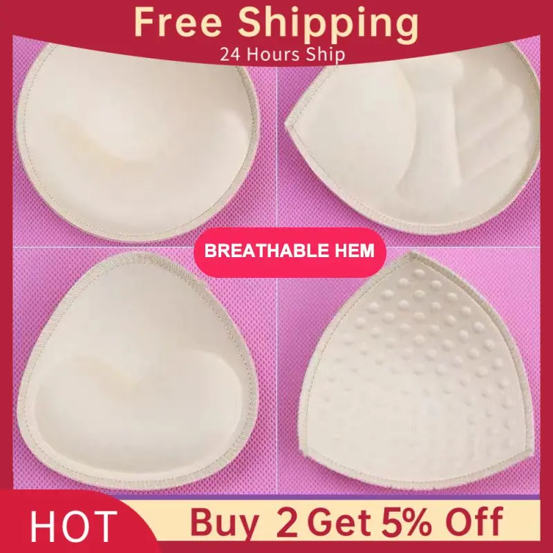 Thickened Triangle Underwear Lock Edge Sponge Chest Pad Inserts On The Thin Bottom Thick Round Sponge Swimsuit Sponge Cup