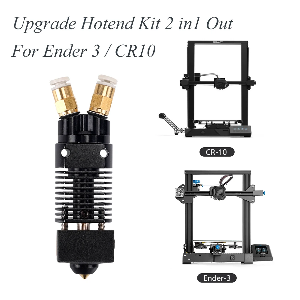 

CR10S Hotend Kit Dual Color Printing 1,75mm 2 in1 Out 3D Printer Hotend для Ender 3 CR10 Direct Bowden Extruder Upgrade