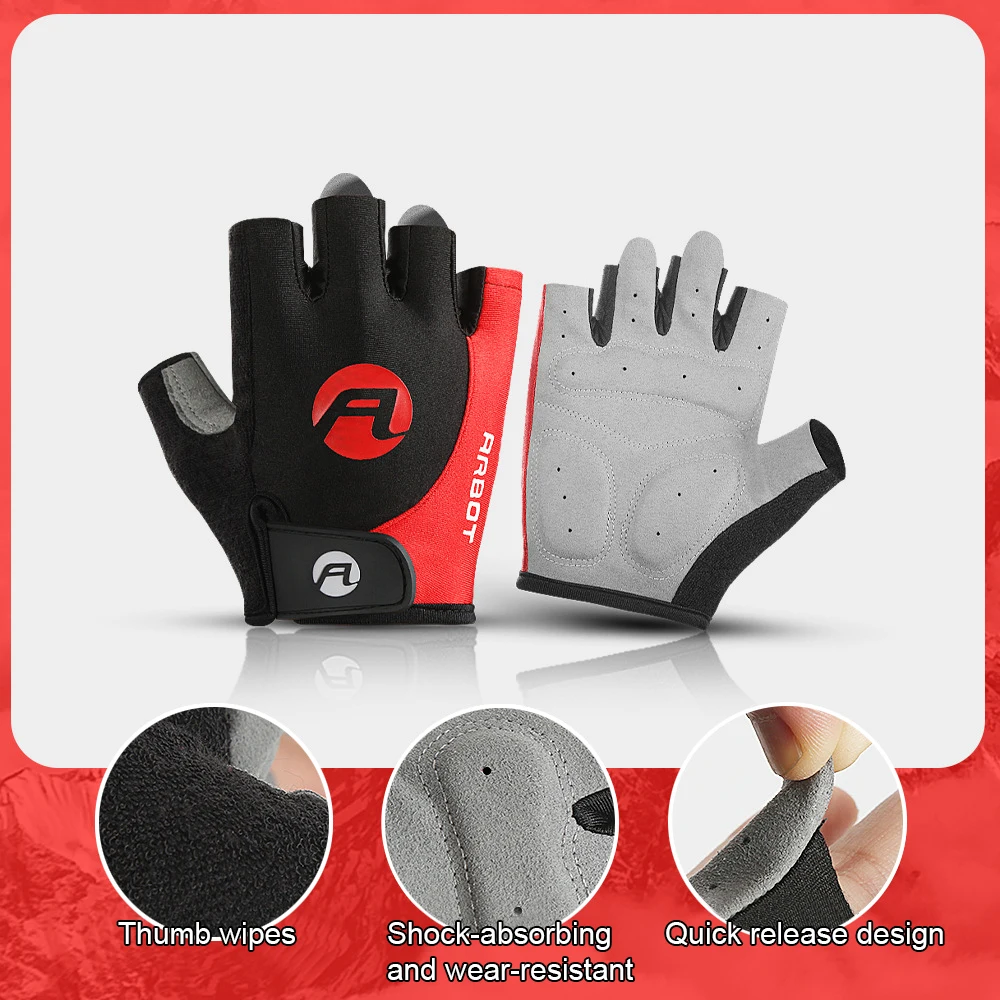 

Half Finger Cycling Gloves Anti-Slip Anti-Sweat Men Women Road Bike Gloves Training Fitness Sports Outdoor Riding Gloves