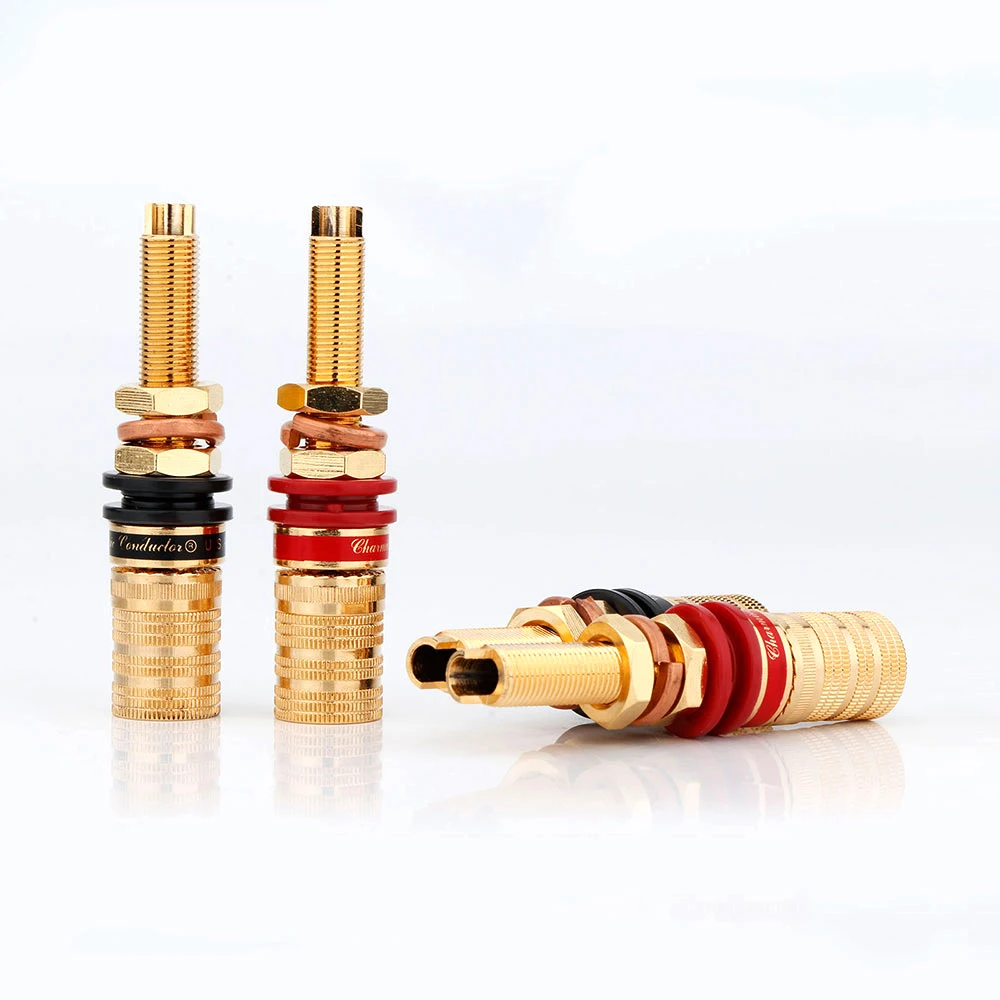 

Hifi аудио DIY CMC 838L OFC латунный динамик AMP Терминал блокировки вилки гнездовой разъем типа «банан» позолоченный
