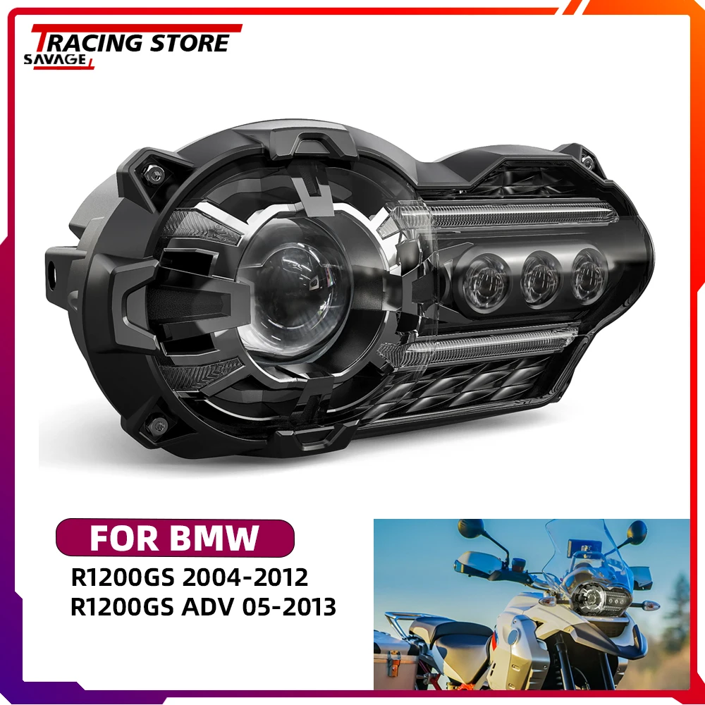 

Передние фары для мотоцикла E24 для BMW R1200GS, приключения, задняя фара в сборе для проектора, R1200 GS, яркая лампа ближнего света
