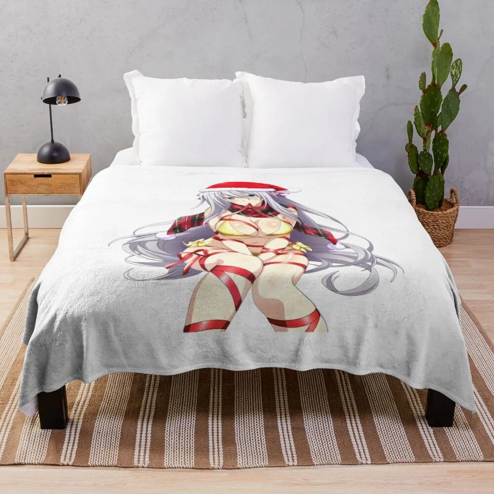 

Large Blanket Boho Bedding Rossweisse Christmas High School Dxd Anime Girl Waifu Hot Halloween Throw Blankets