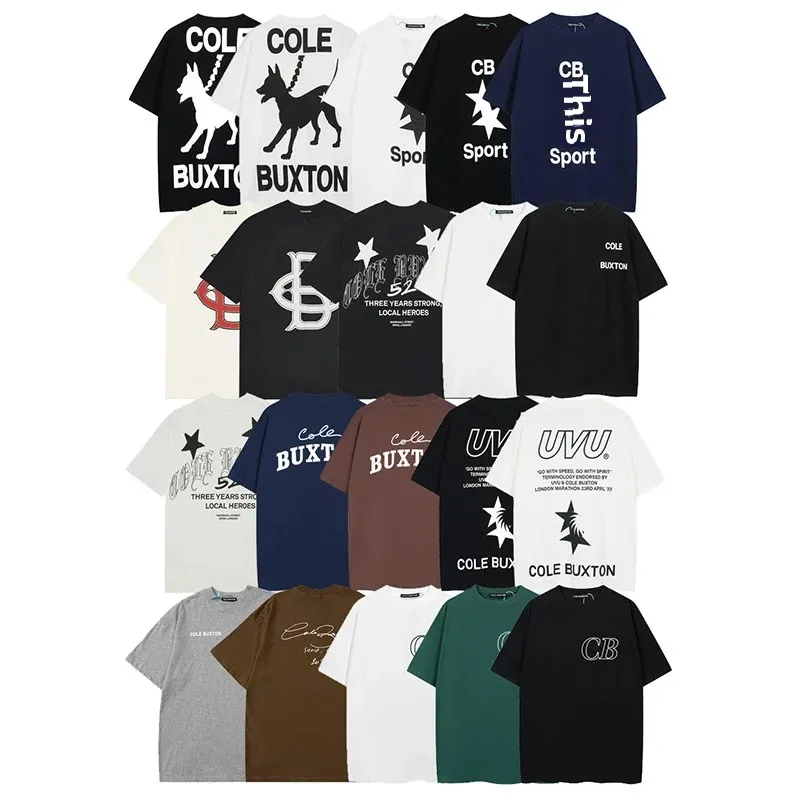 Модная брендовая повседневная футболка с короткими рукавами вышивкой Cole Buxton в