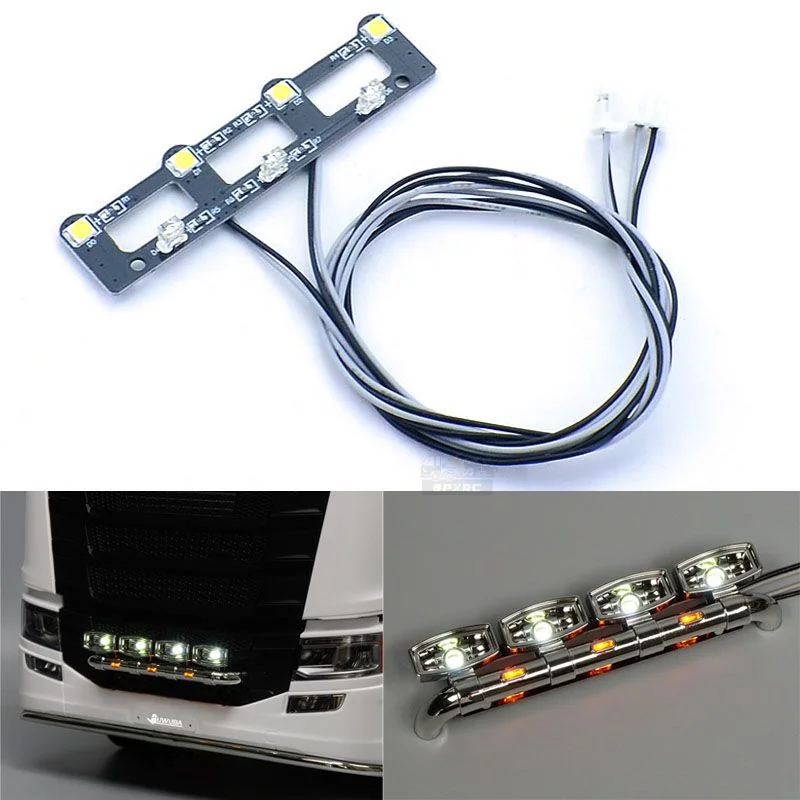 

LED Decorative Headlights Light Board for 1/14 Tamiya RC Dump Truck SCANIA 770S 6×4 56368 8X4 56371 Car Accessories