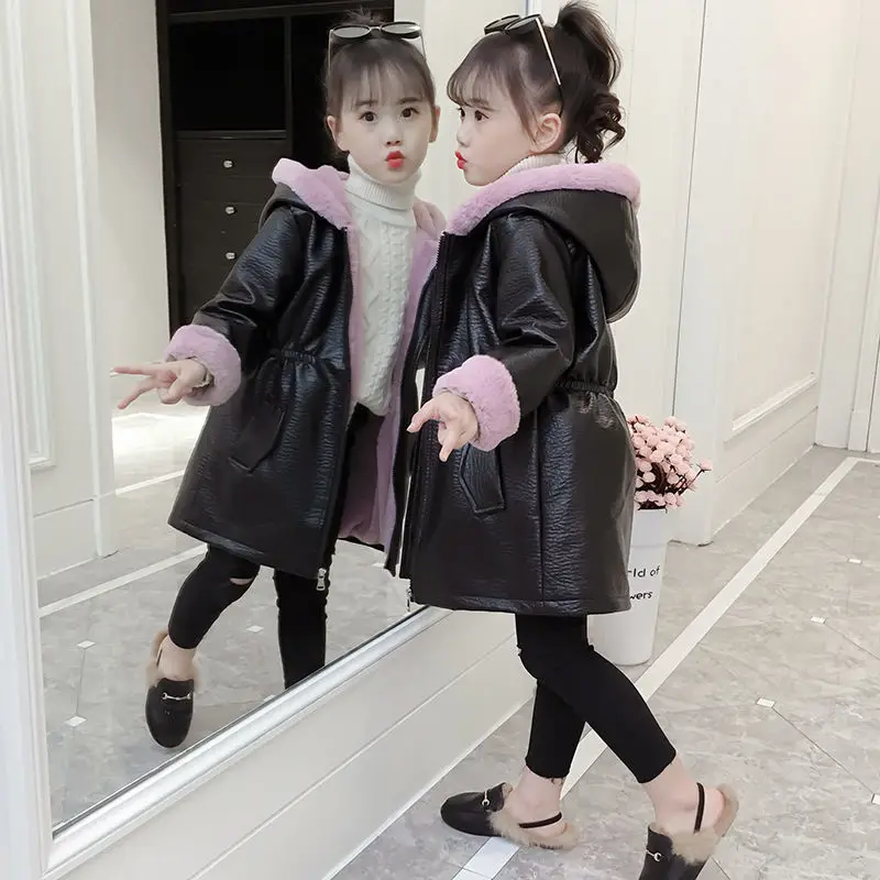 

Winter Children's Warm Cotton Jackets Girls Clothes Kids Baby Faux Fur Collar Coats Korean Parkas Winter Girls Outerwears E550