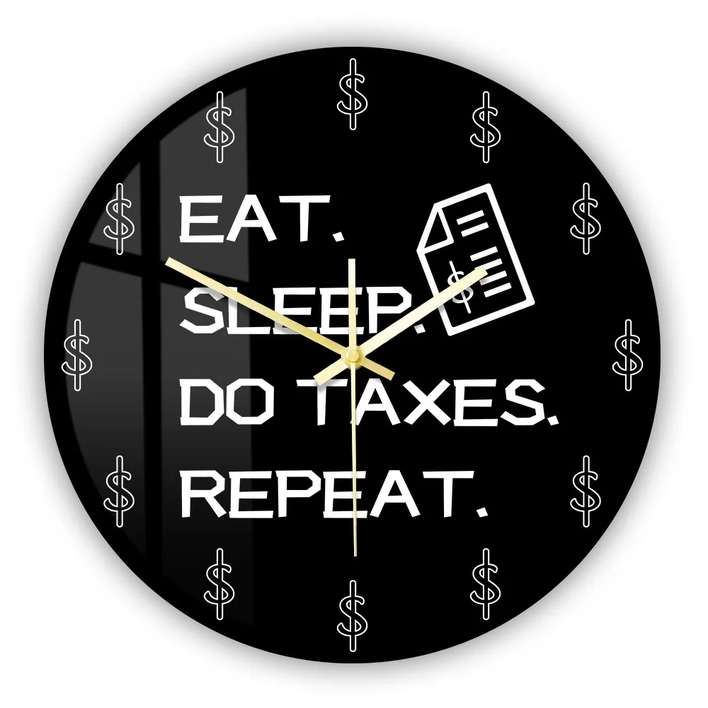 

Eat Sleep Do Taxes Repeat Minimalist Wall Clock For Finance Department Bookkeeper Tax Season Money Wall Clock Accountant Gift