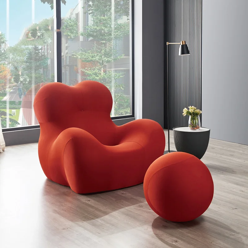 

Modern living room high density sponge sofa chairs fabric lounge chair lazy living room chairs