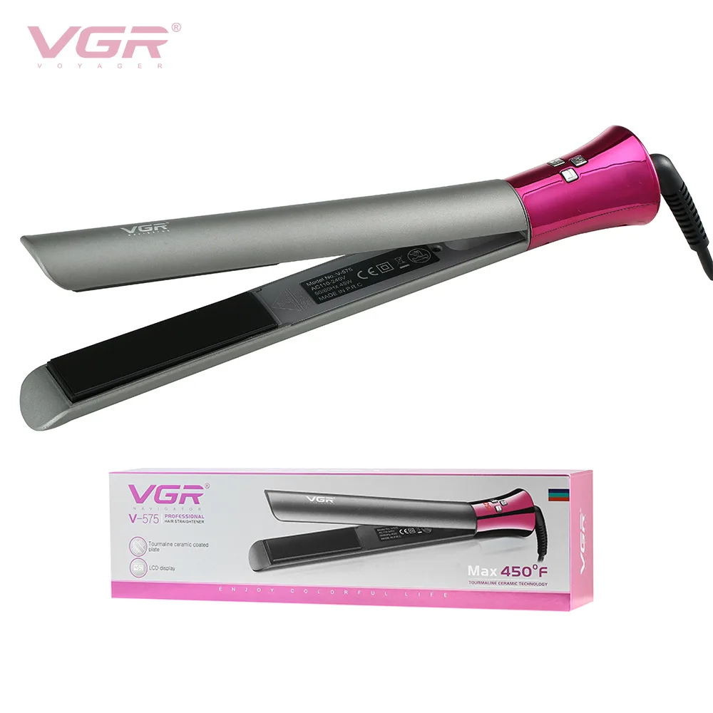 

VGR Fashion Hair Curler Straightener Flat Iron Magic Personal Care Professional Comb Brush Curling Irons Hair Tools V-575