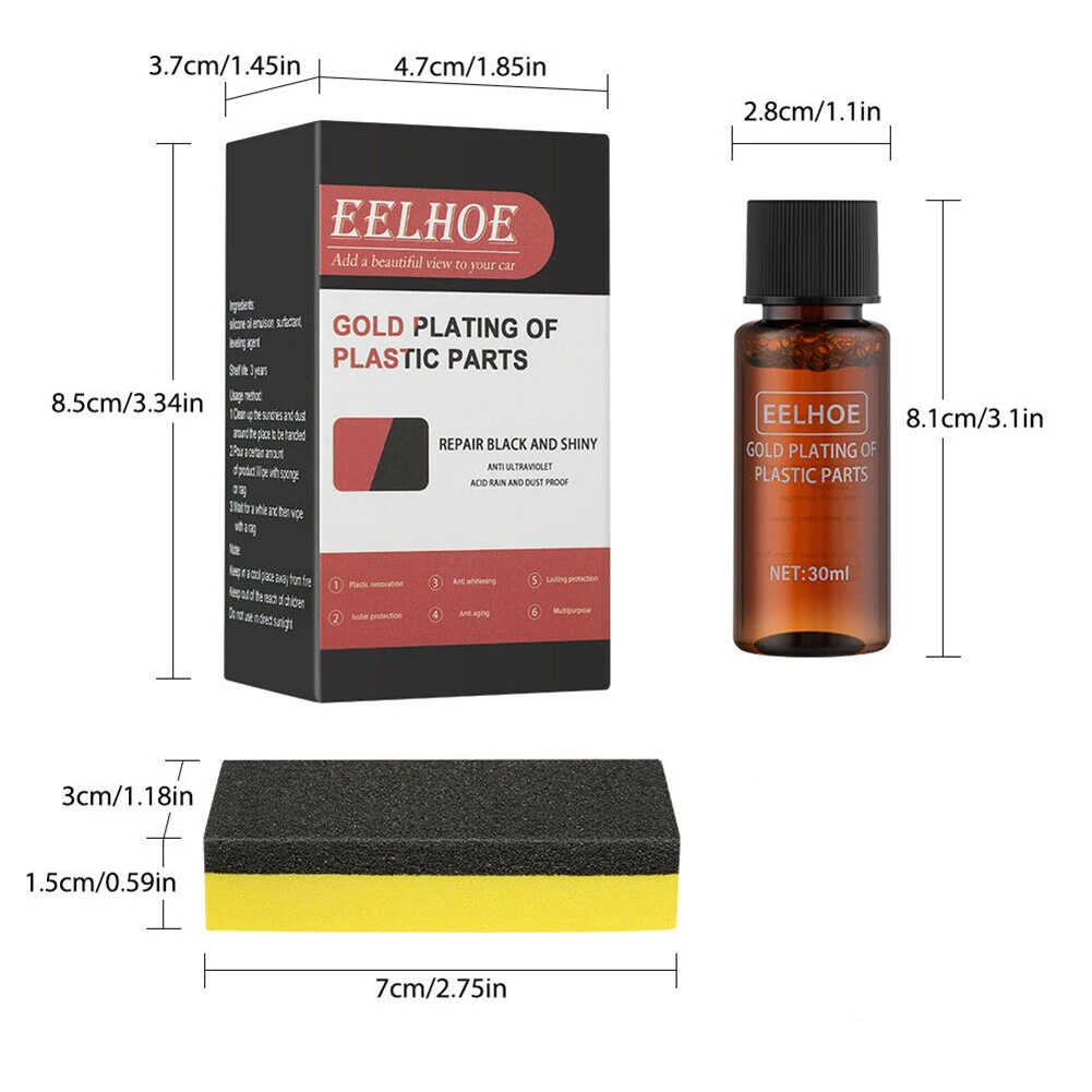 

Durable Car Plastic Plating Agent Refurbishing Automotive Cleaning Tool Coating Door Panels Liquid Nano-Plated
