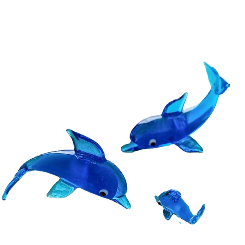 

New creative cute handmade small dolphin tabletop decoration glass living room decoration home decoration European decoration