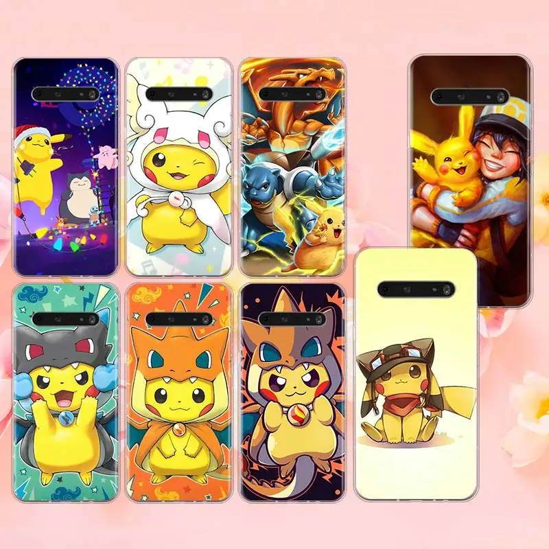 

Pokemon Pikachu Cute For LG K92 K22 K71 K61 K51S K41S K50S Q60 V60 V50S V50 V40 V30 G8 X G8S ThinQ Transparent Phone Case