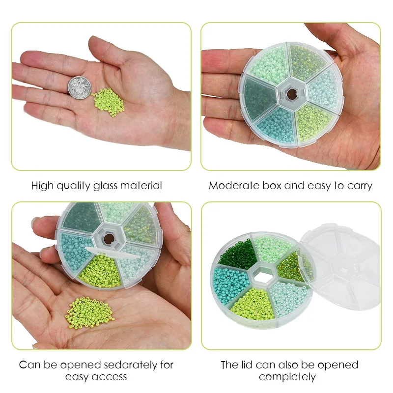 Premium Color Matched Seed Beads Kit Round Glass Beads For Jewelry Making DIY Small Beads For Needlework Craft Bracelet Necklace